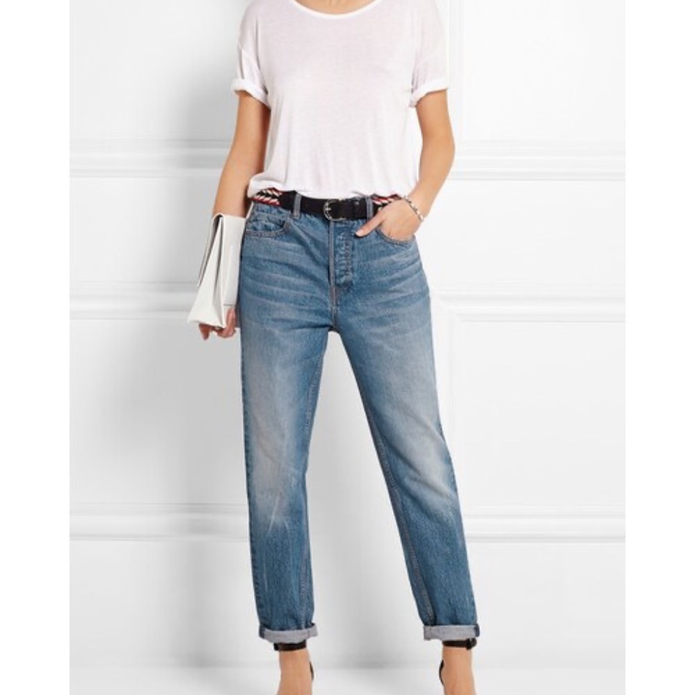 ALEXANDER WANG 003 boyfriend denim in light indigo blue size 28 distressed